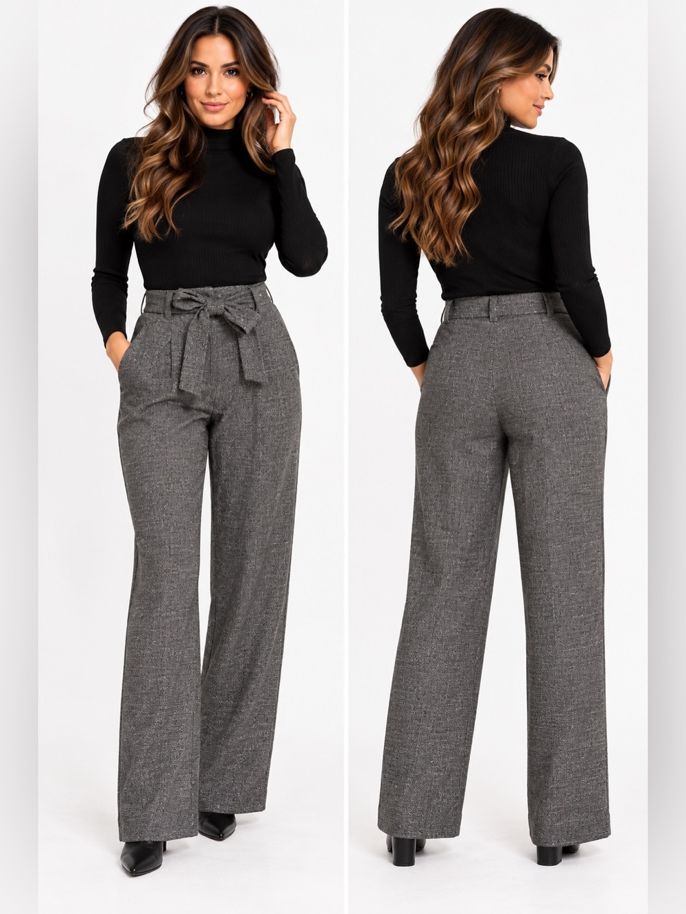 buoyou Gray Patterned Trousers NWT